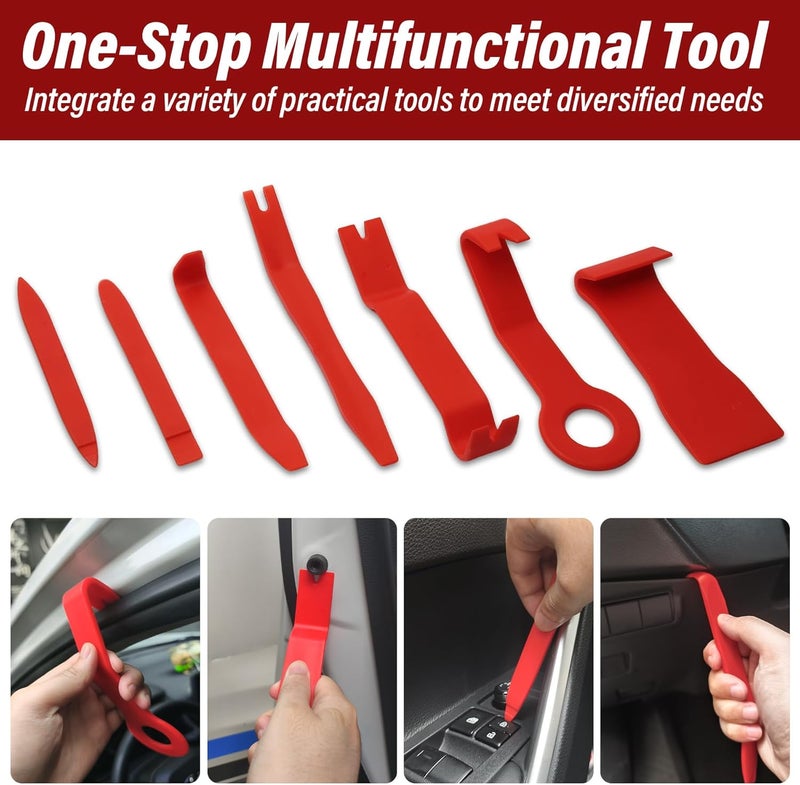 Wind Shear Portable Car Tool Kit, Multifunctional Stainless Steel Car Tools with J-Hook,17 PCS with Carrying Bag - Image 2
